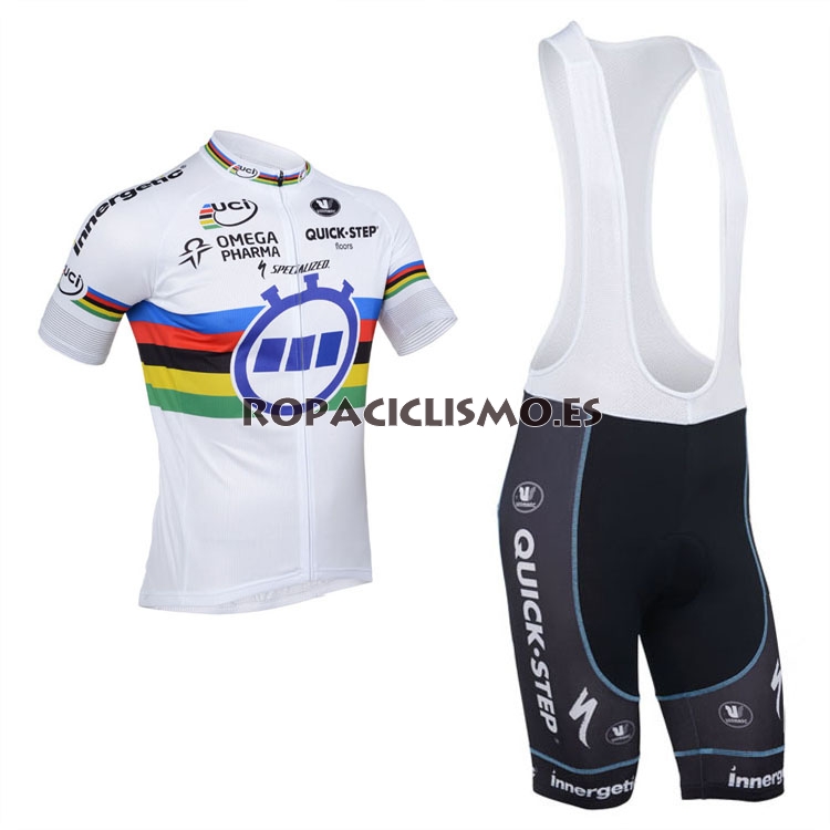 2013 Maillot Quick Step blanco tirantes